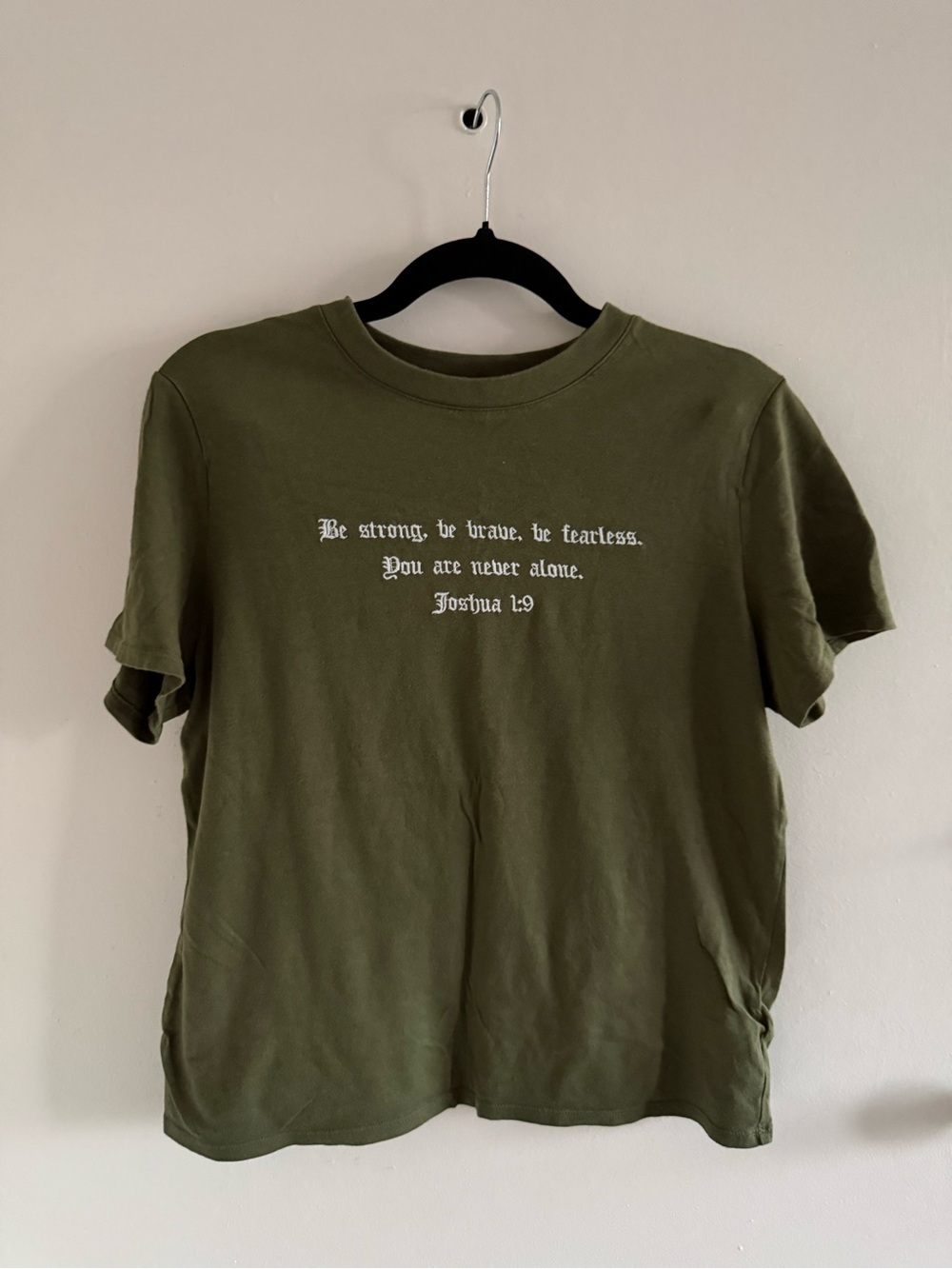 Forever 21 Olive Green Inspirational Graphic Tee